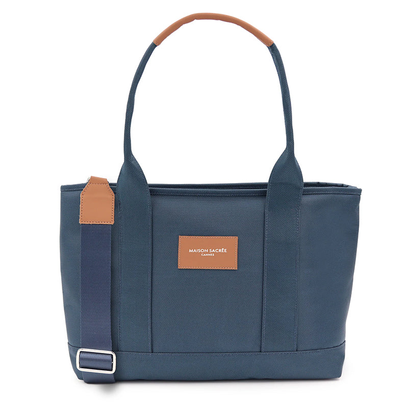 Maison Sacrée-Miramar Winter Navy Blue Large Shoulder Bag-Miramar-1-fleurdirect.live