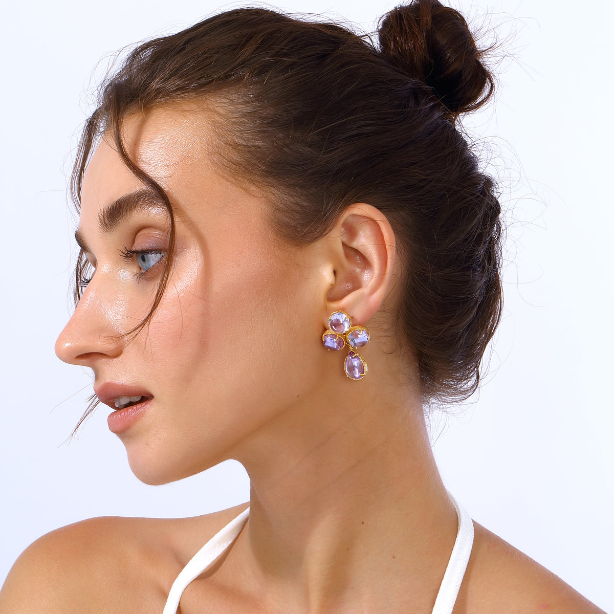 Maison Soula-Aqua Earrings Light Amethyst-Earrings-2-fleurdirect.live