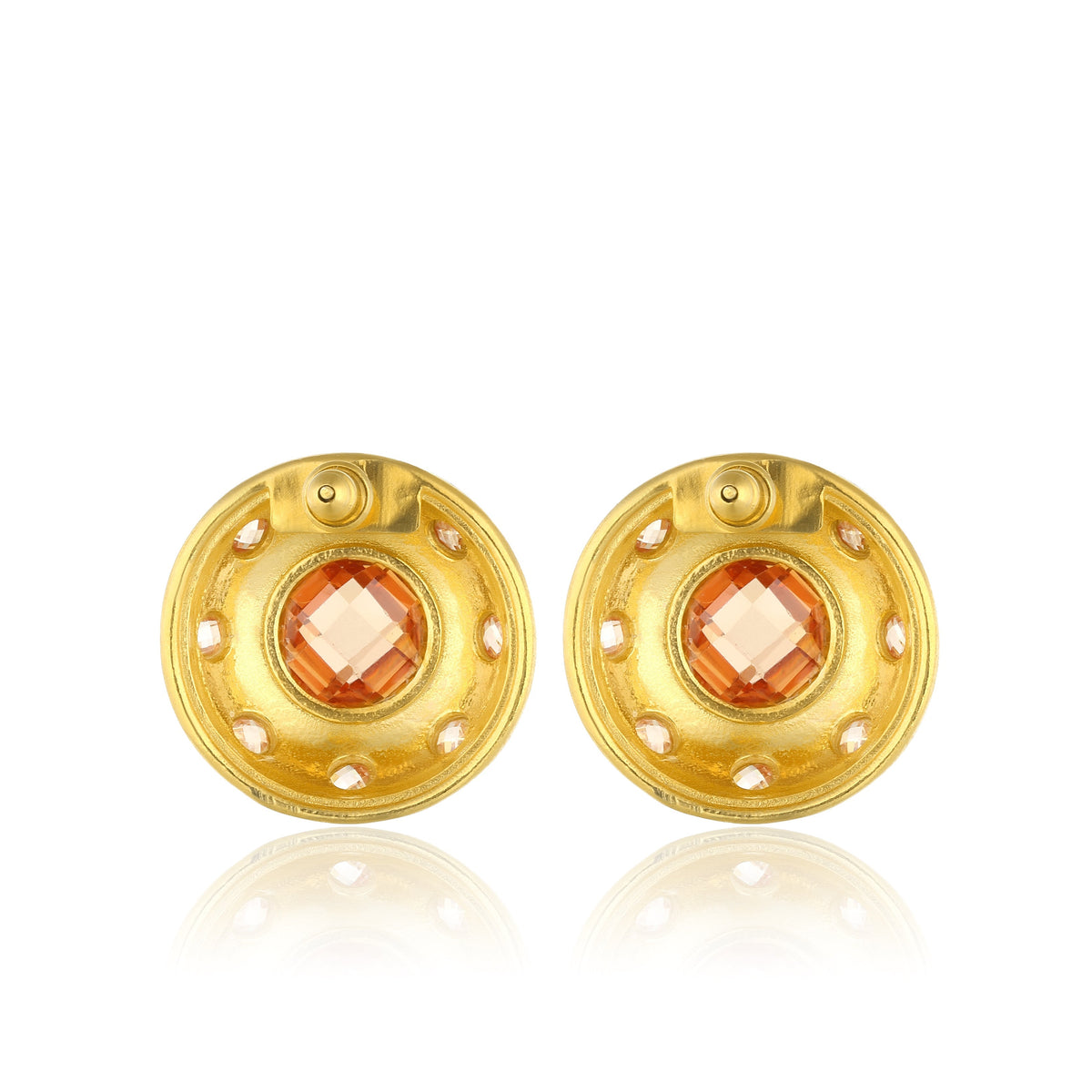 Maison Soula-Olympia Earrings Coral Gold-Earrings-3-fleurdirect.live