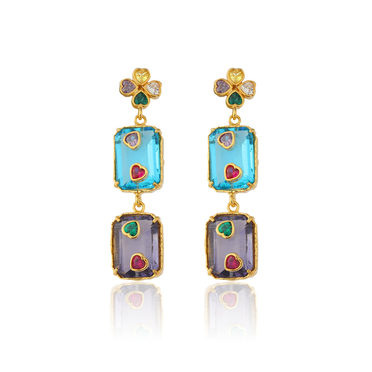 Maison Soula-Hedone Earrings Blue & Violet-1-fleurdirect.live