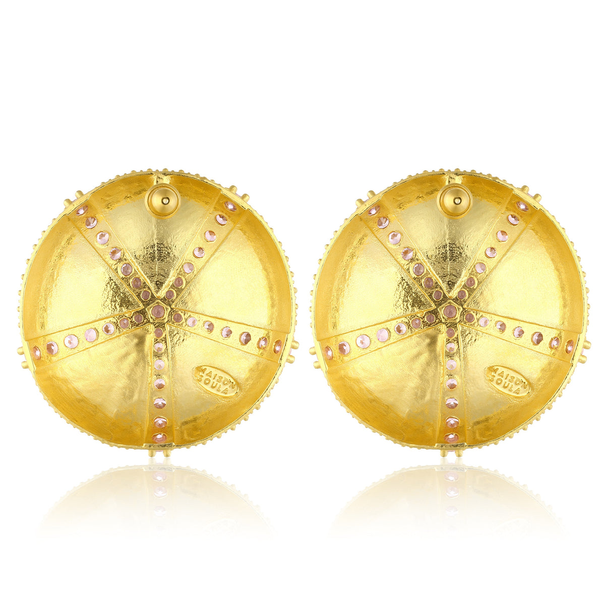 Maison Soula-Sea Urchin Earrings Rose Pink-Earrings-3-fleurdirect.live