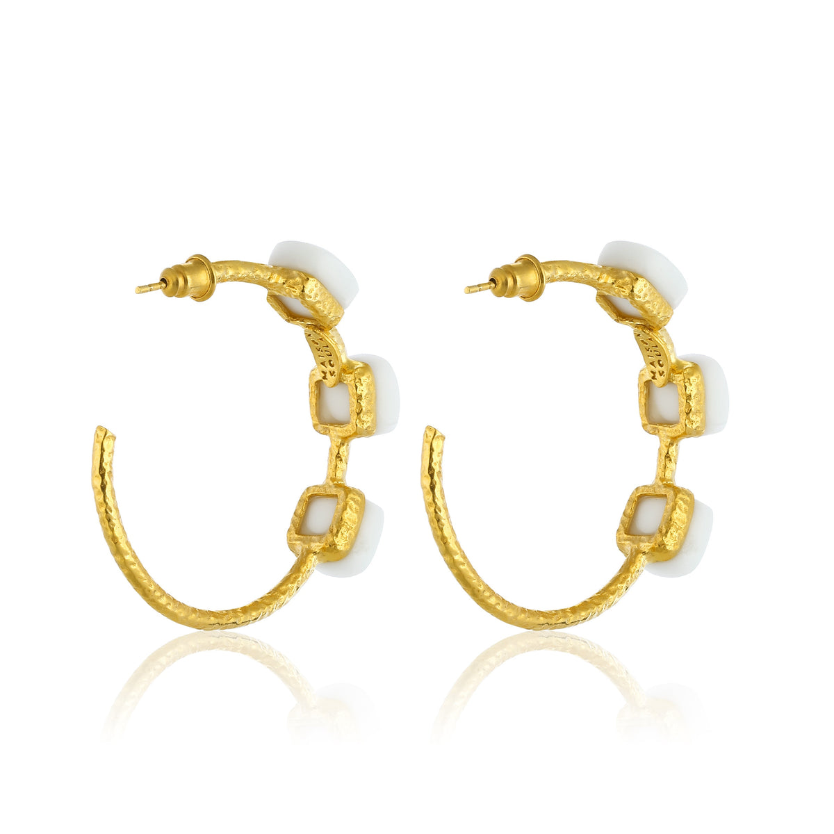 Maison Soula-Siena Hoop Earrings Matte White-Earrings-4-fleurdirect.live