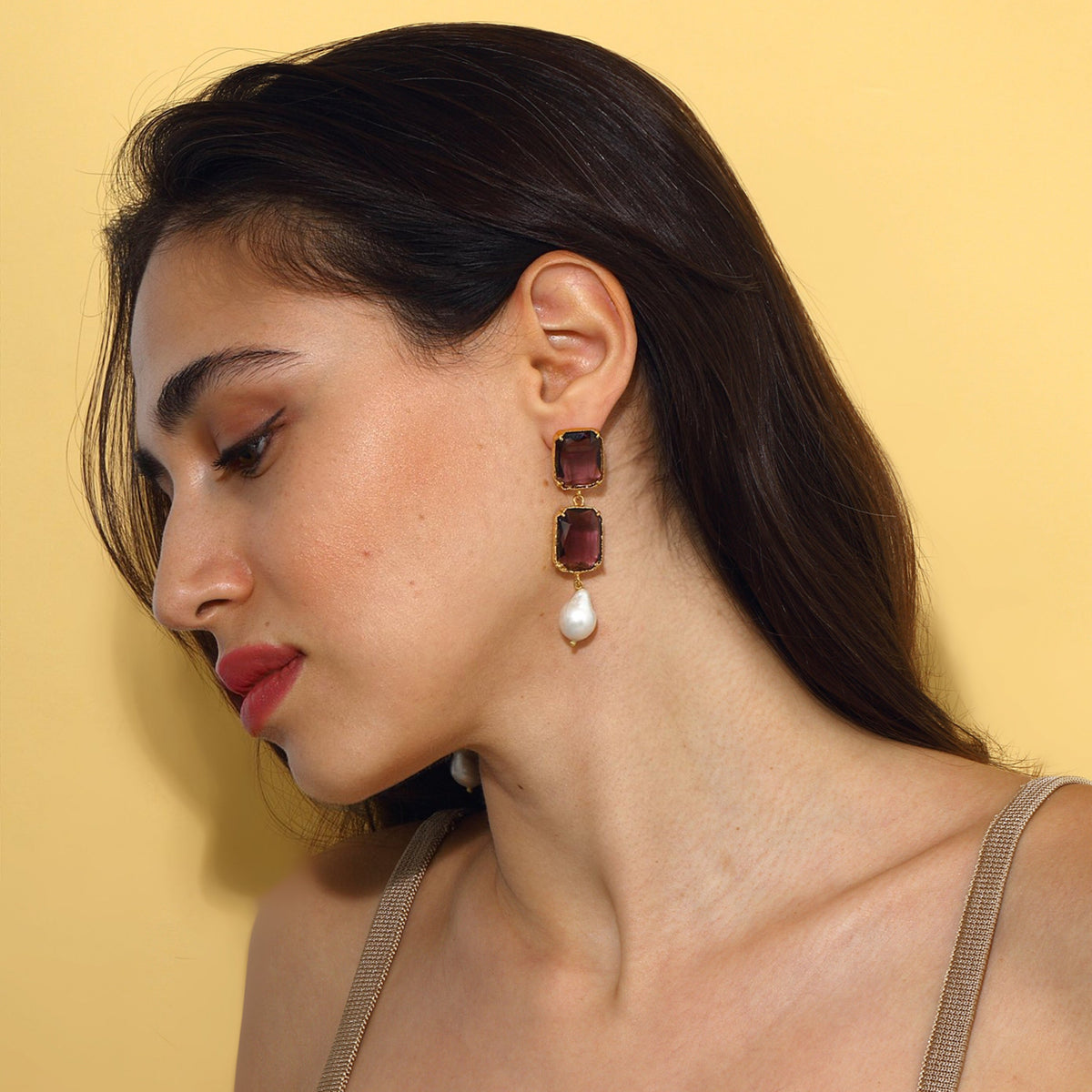 Maison Soula-Sloane Earrings Amethyst-Earrings-4-fleurdirect.live