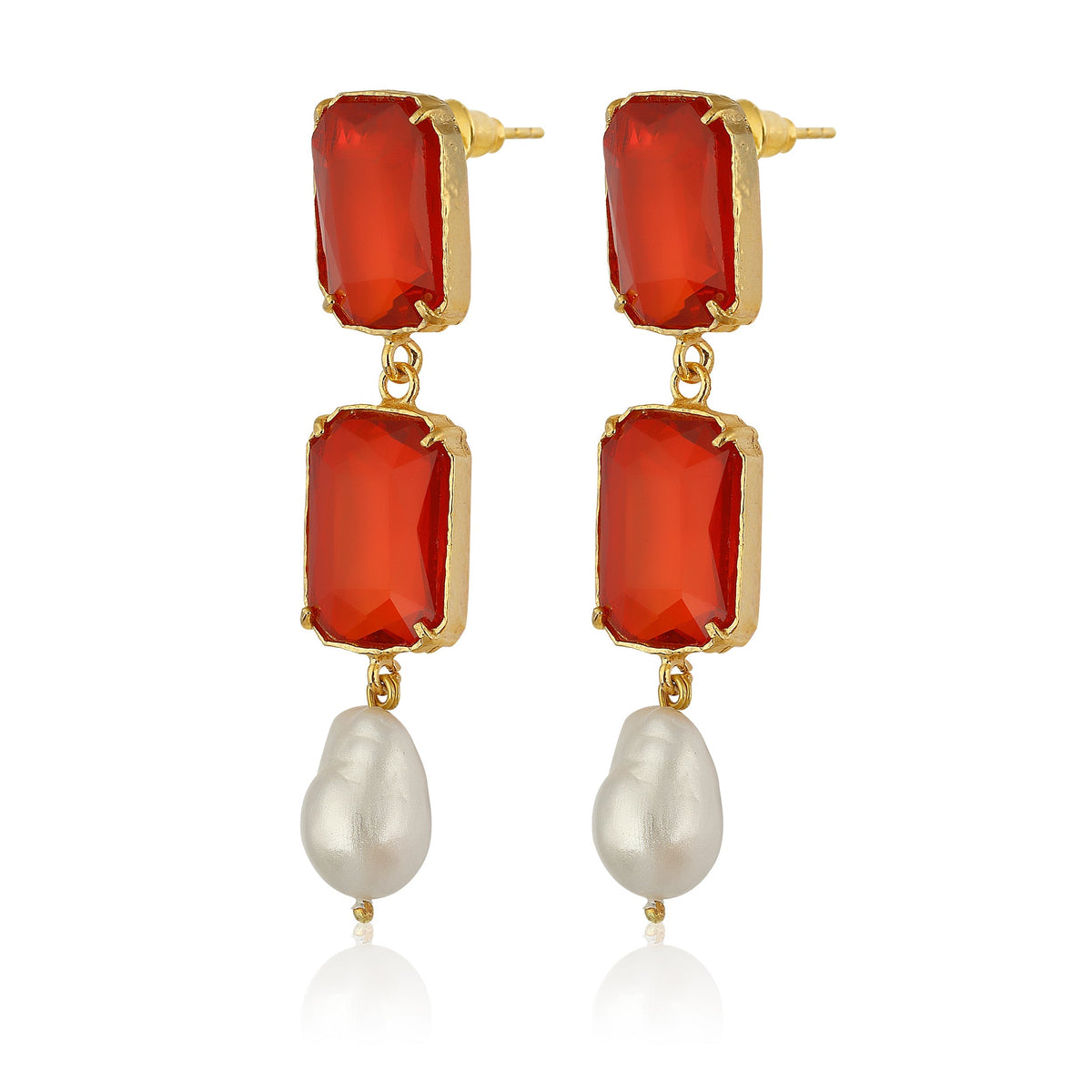 Maison Soula-Sloane Earrings Emerald Red-Earrings-3-fleurdirect.live