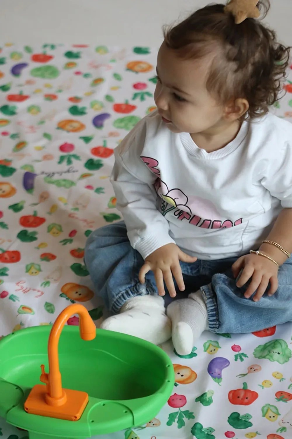 Mammam Baby-Renkli Sebzeler Çok Amaçlı Yer/masa Örtüsü-Mama Önlüğü-2-fleurdirect.live