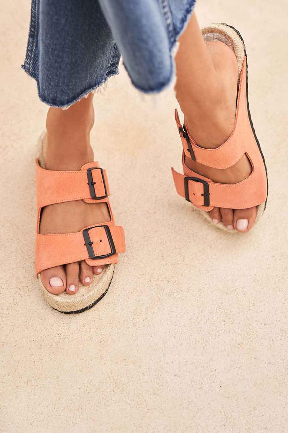 Manebi-Hamptons Nordic Sandals Apricot-Sandalet & Terlik-5-fleurdirect.live