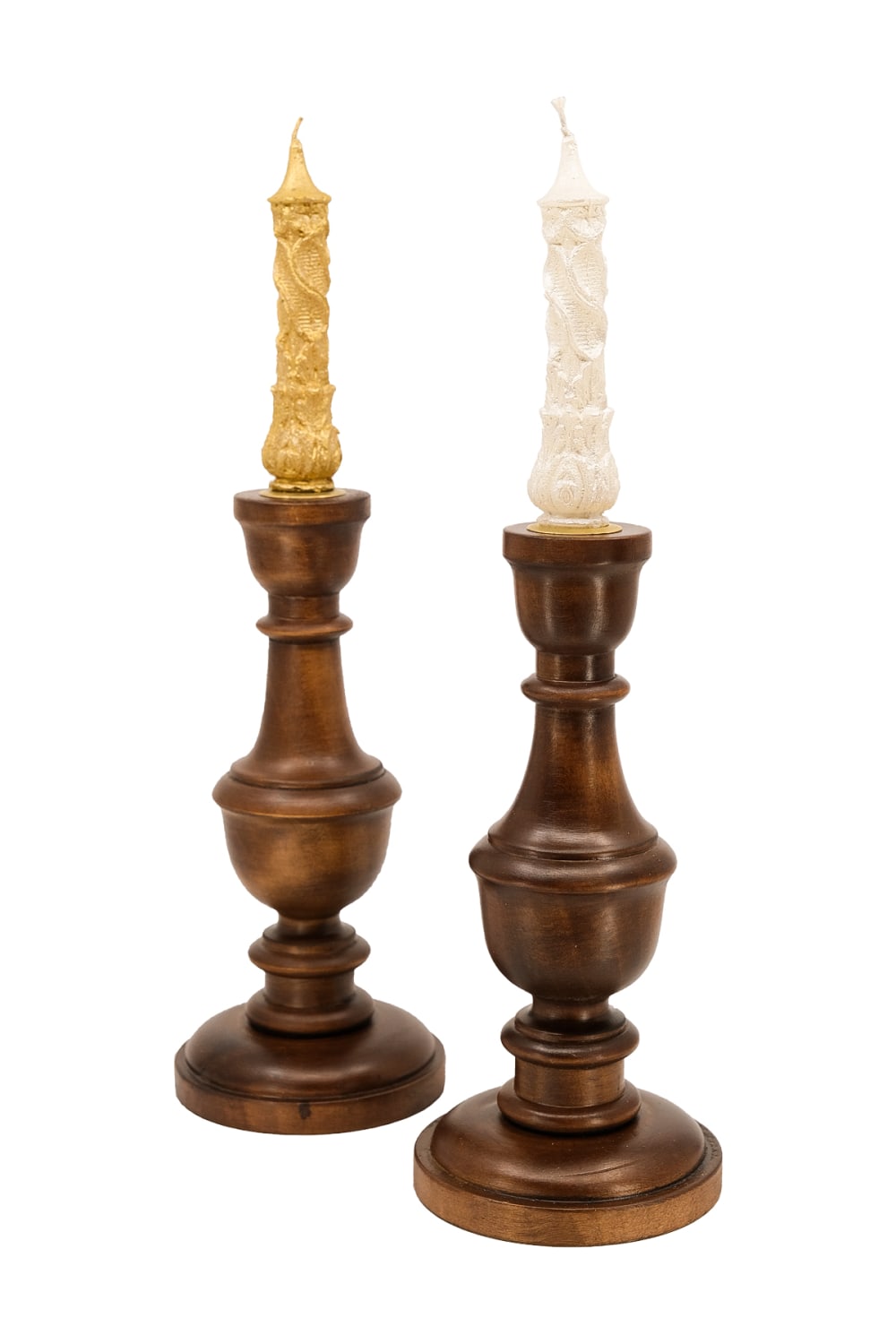 Massello Design-Noble 2'li Ahşap Şamdan & Mumluk-Mumluk & Şamdan-1-fleurdirect.live