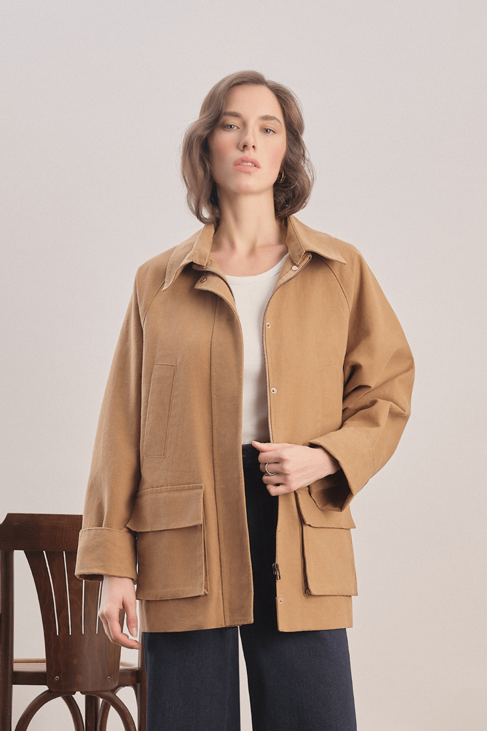 Mavlo-Urban Mumlu Kanvas Ceket / Camel-Ceket-1-fleurdirect.live