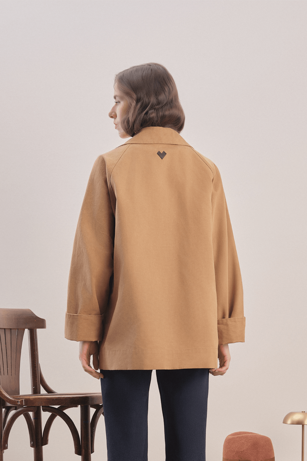 Mavlo-Urban Mumlu Kanvas Ceket / Camel-Ceket-4-fleurdirect.live