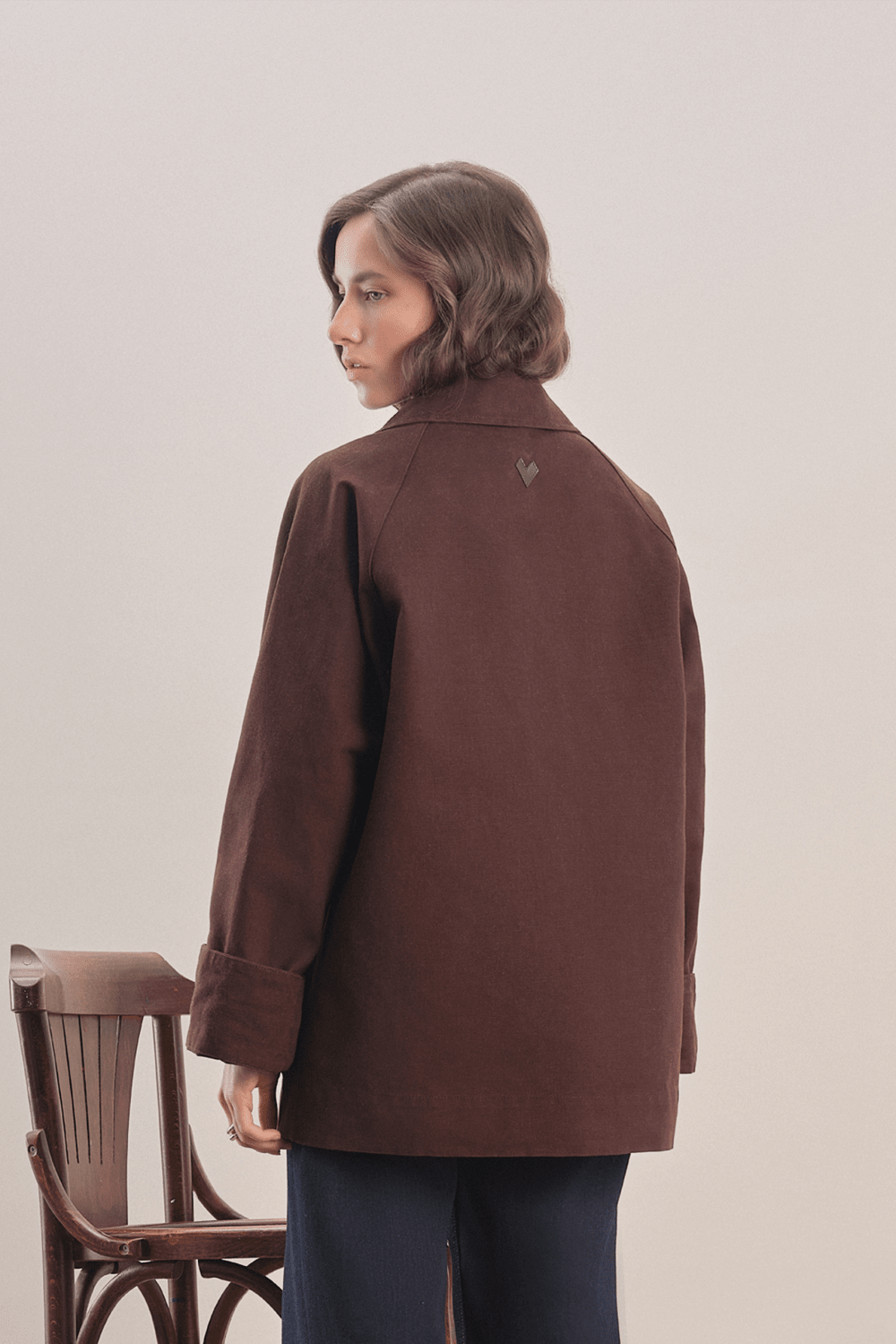 Mavlo-Urban Mumlu Kanvas Ceket / Chocolate Brown-Ceket-4-fleurdirect.live