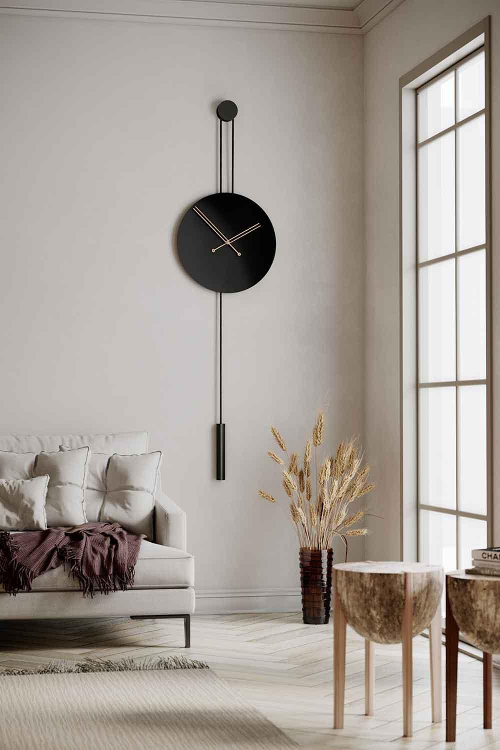 Mclocks-Serenity 45 siyah Dekoratif duvar saati-Duvar Saati-1-fleurdirect.live