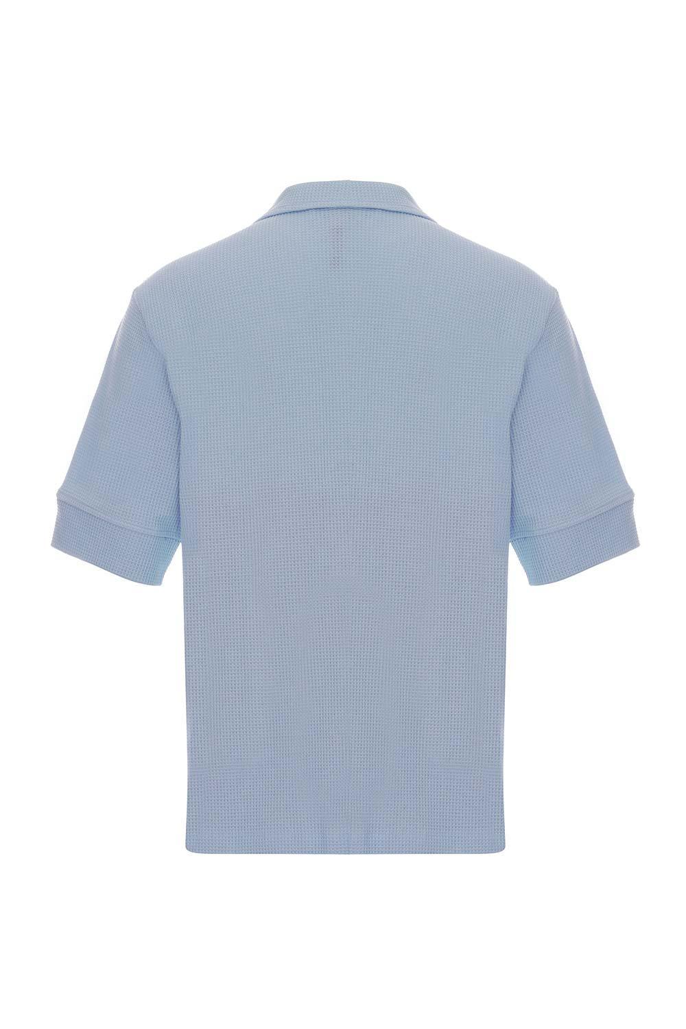 Midground-Çıtçıtlı Waffle Gömlek-T-Shirts-2-fleurdirect.live