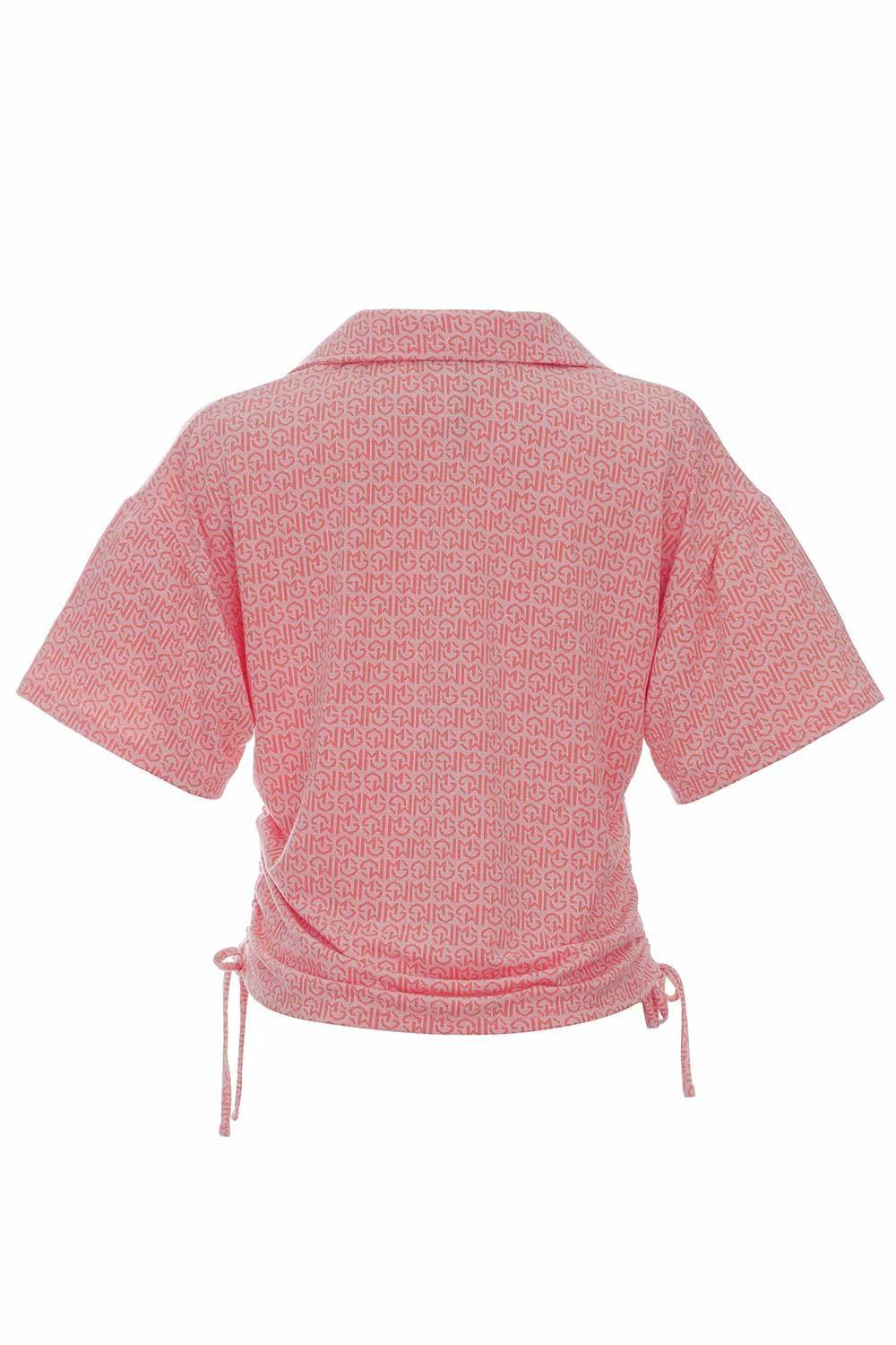 Midground-Monogram Yakalı Crop Top-T-Shirts-2-fleurdirect.live