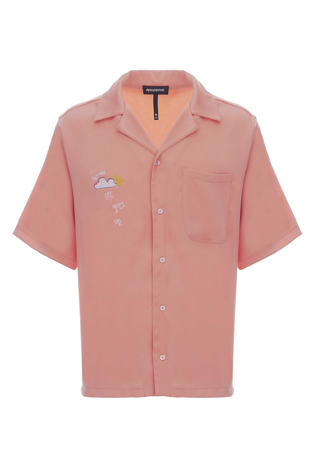 Midground-Oversize Nakışlı Gömlek-T-Shirts-1-fleurdirect.live