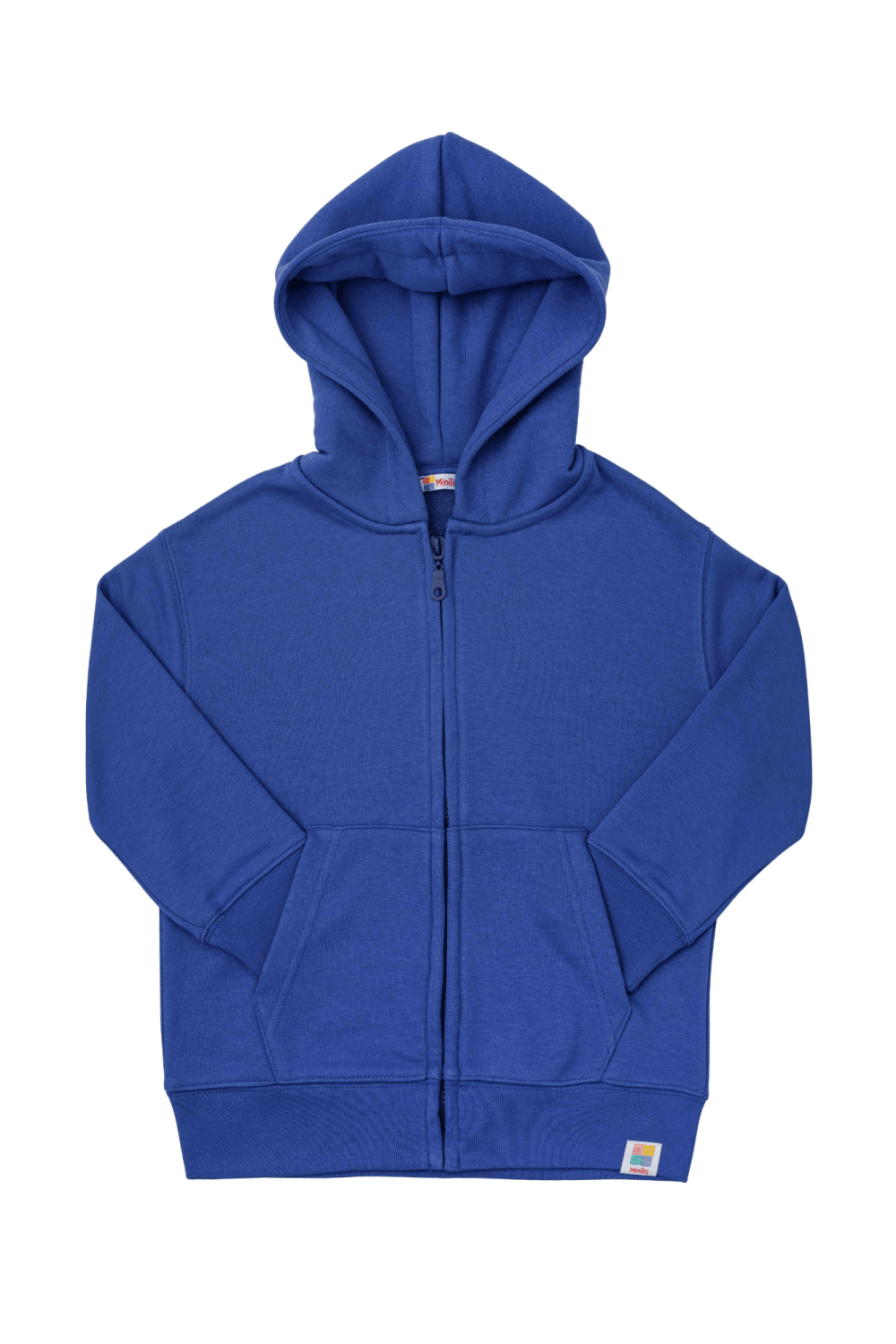 Miniliq-Lapis Blue Fermuarlı Kapüşonlu Eşofman Üstü-Sweatshirts & Hoodies-1-fleurdirect.live