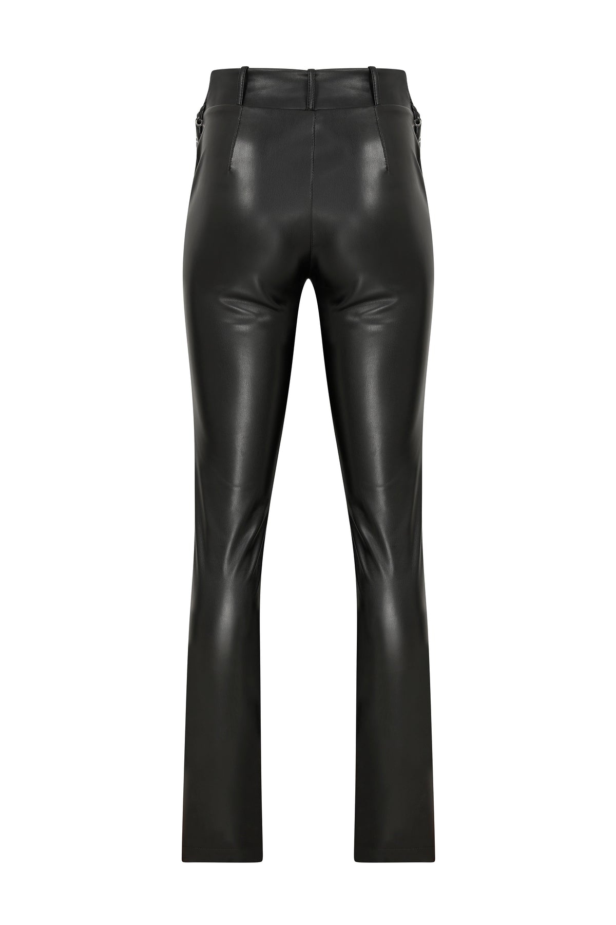 Laced Vegan Leather Pants - 3