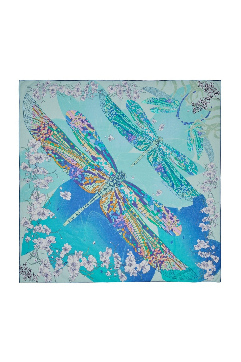 Mokoshe-Midsummer Garden & Green And White - Cotton-Şal & Fular-1-fleurdirect.live