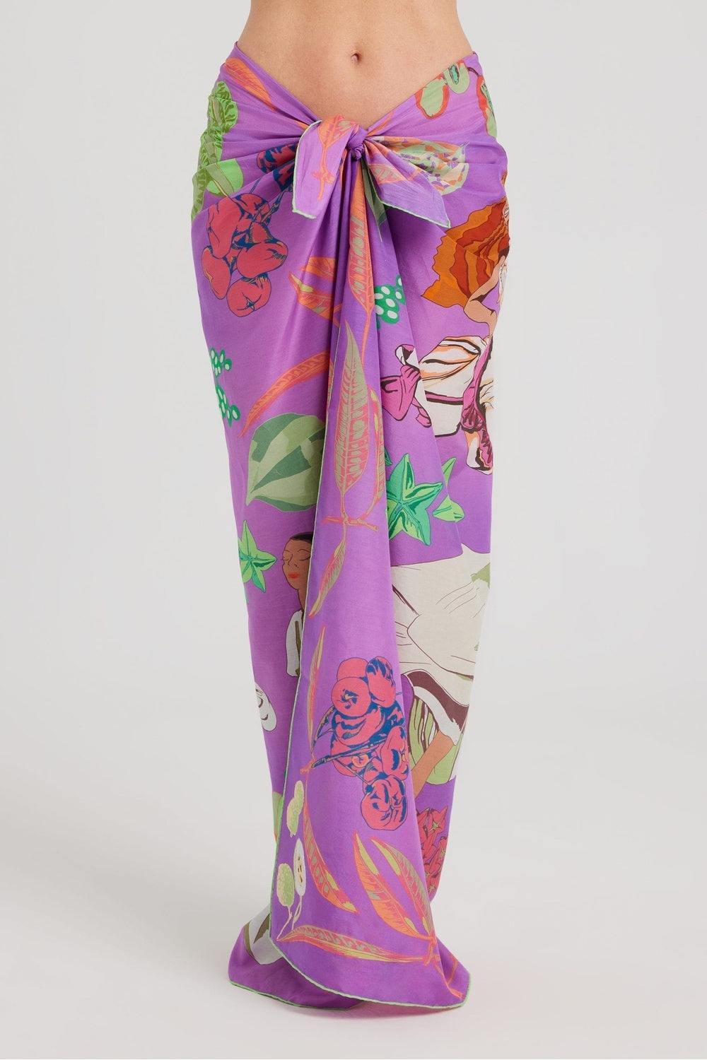 Mokoshe-Saga In Mauritius & Purple And Green-Şal & Fular-5-fleurdirect.live