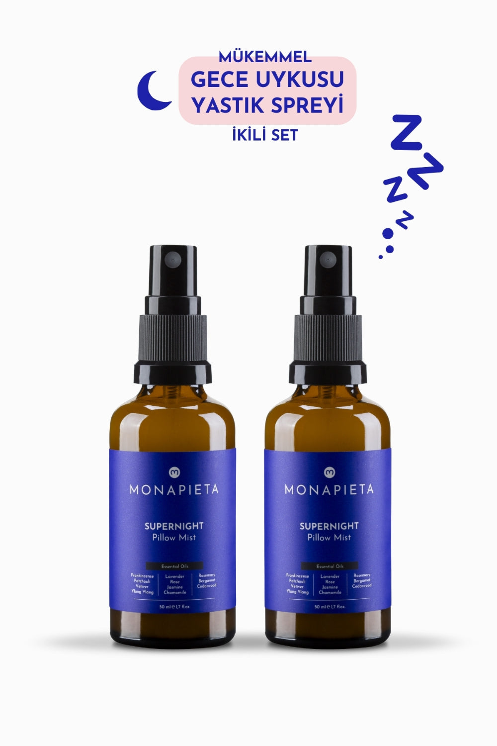 Monapieta-Monapieta Mükemmel Gece Uykusu Yastık Spreyi | Kaliteli & Derin Uyku | 11 Değerli Esansiyel Yağ | 2x50 Ml-Oda Kokusu-1-fleurdirect.live