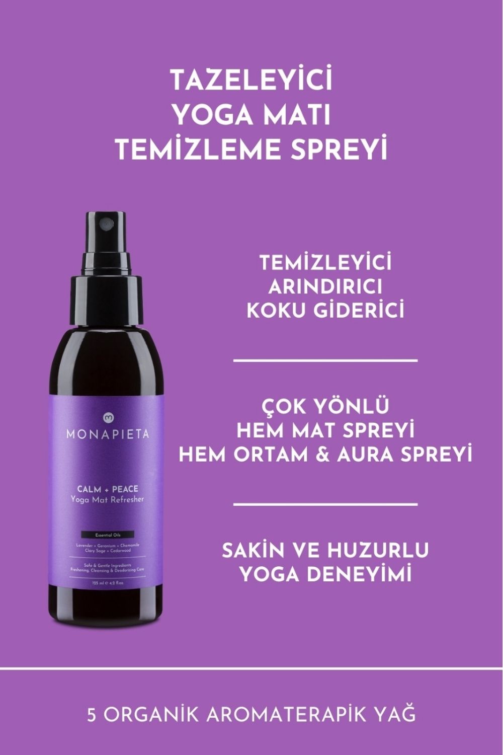 Monapieta-Monapieta Tazeleyici Yoga Matı Temizleme Spreyi | Yenileyici & Koku Giderici | Sakin & Huzurlu Aura | 3x125 Ml-Oda Kokusu-8-fleurdirect.live