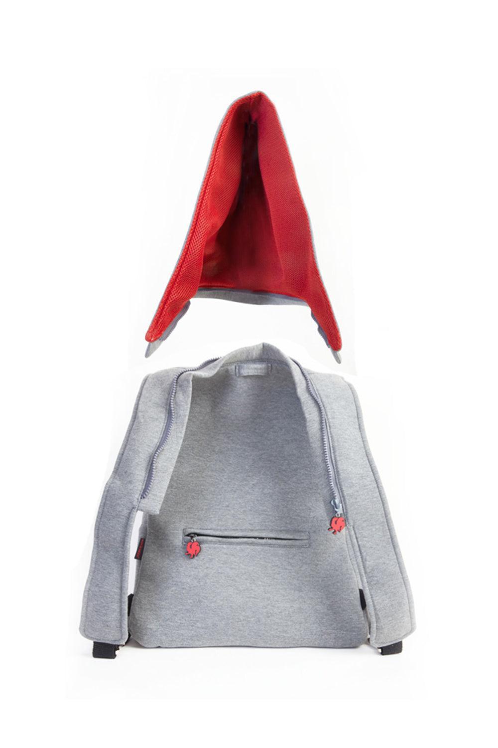 Morikukko-Grey Basic Red-Sırt Çantası-2-fleurdirect.live
