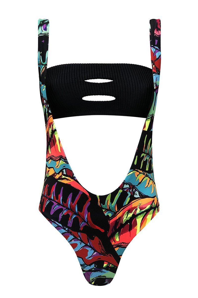 Movom Swimwear-Leelo Neon Suspender Swimsuit-Bikini & Mayo-2-fleurdirect.live