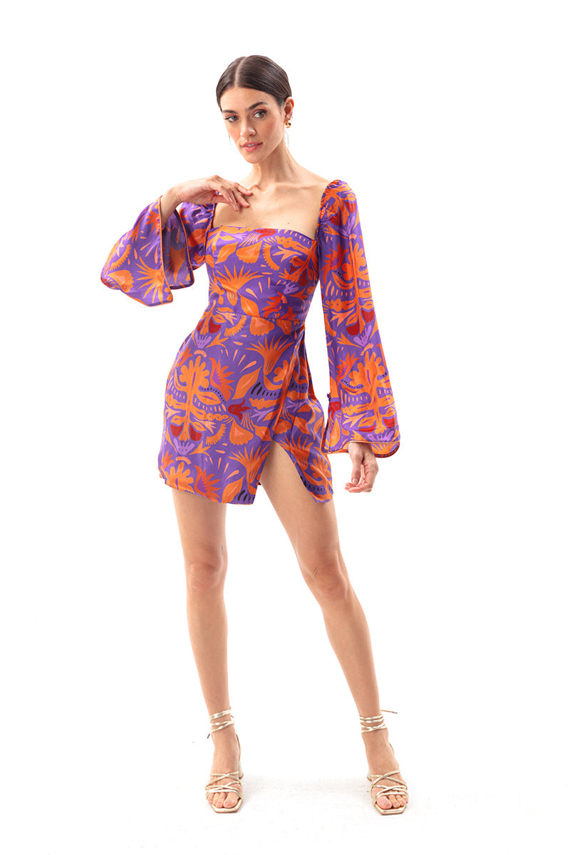 Movom Swimwear-Mauve Square Neck Dress-Elbise-1-fleurdirect.live