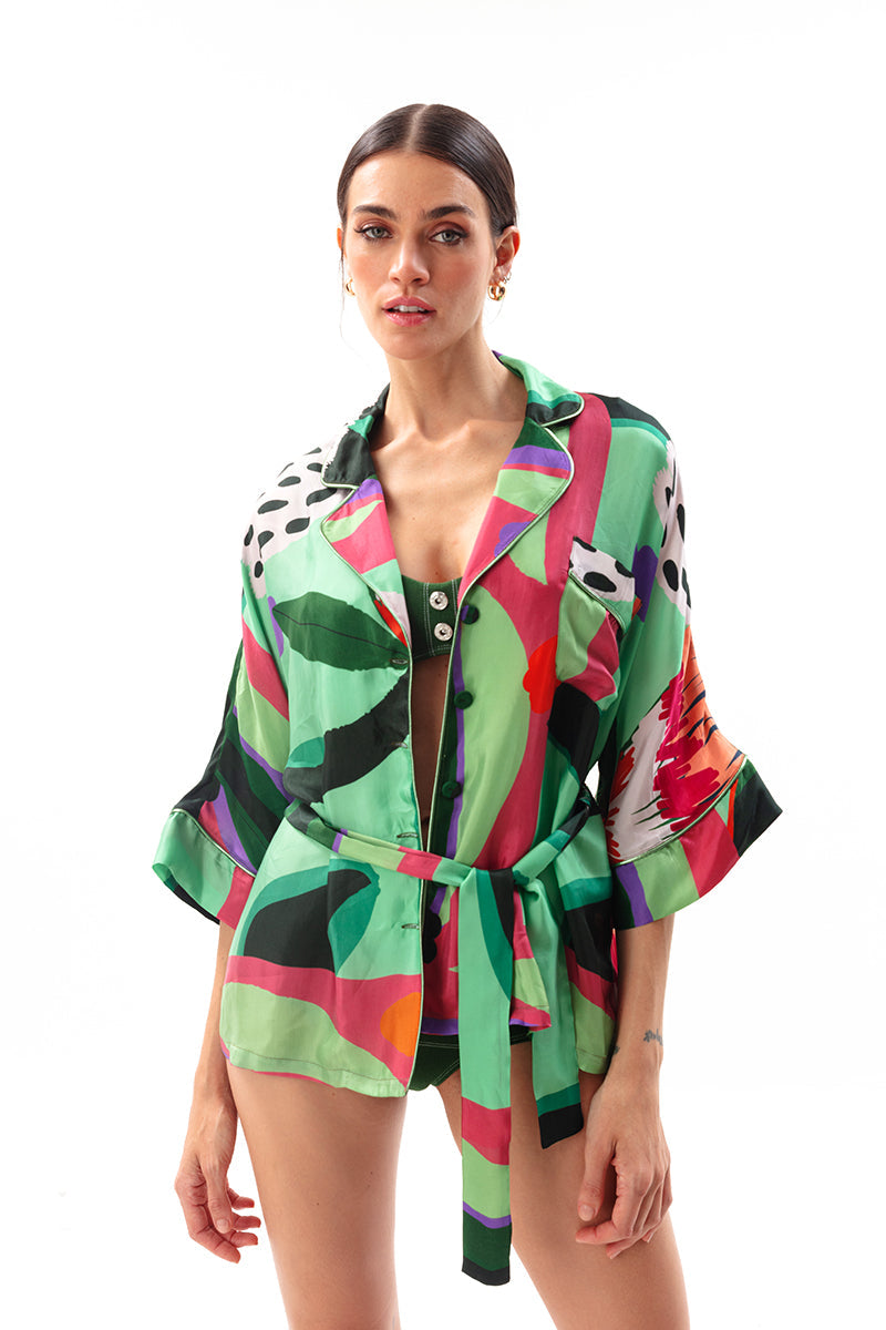 Movom Swimwear-Sylvia Pajama Style Shirt-Bluz-1-fleurdirect.live