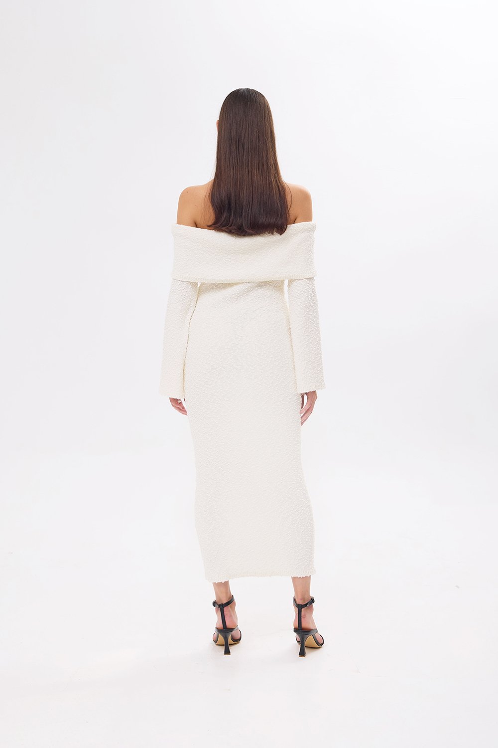 Mozto-Dora Knitted Beige Dress-Elbise-2-fleurdirect.live