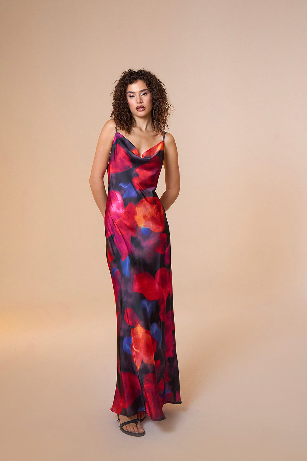 Mozto-Jace Satin Multicolor Print Maxi Slip Dress-Elbise-4-fleurdirect.live