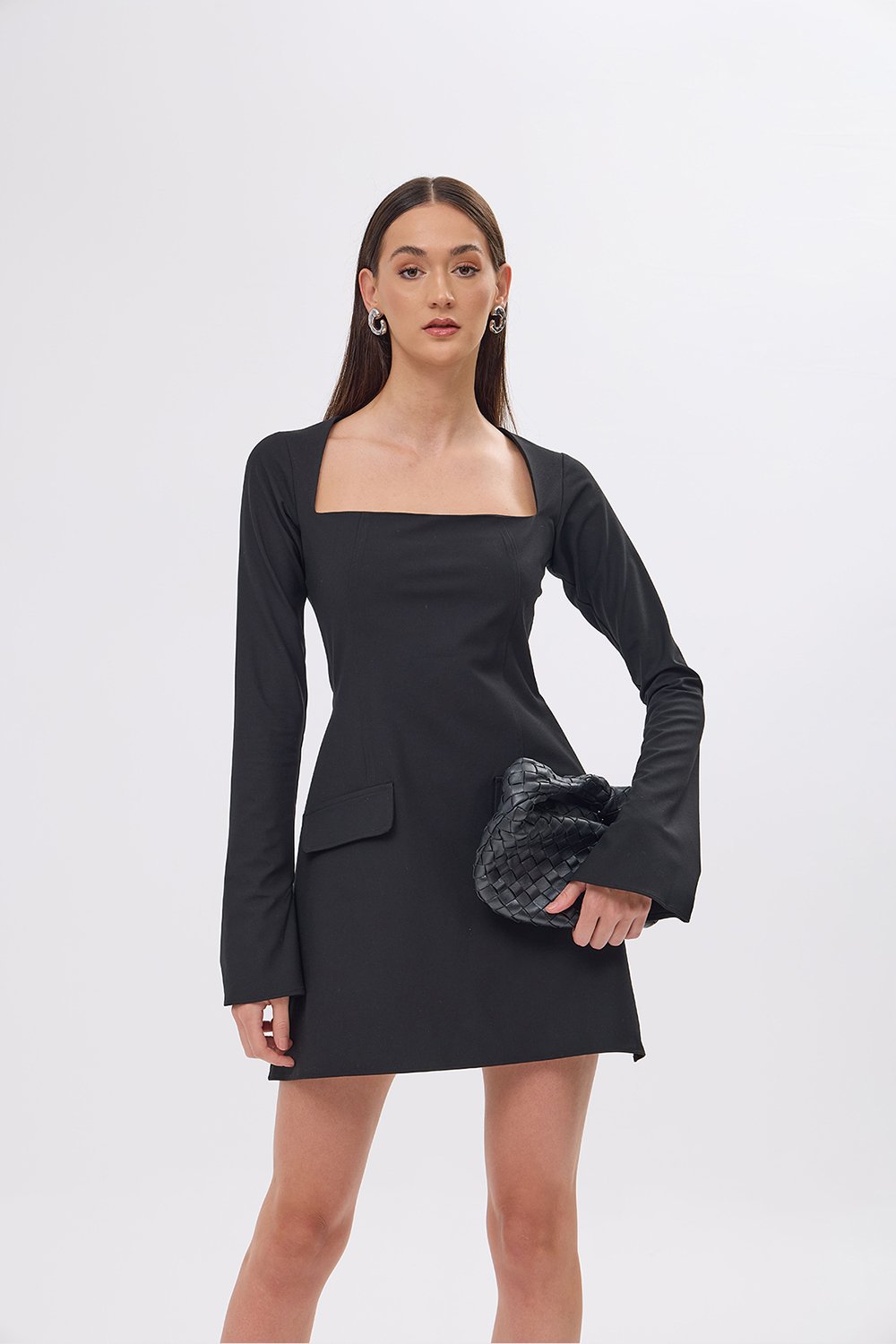 Mozto-Klara Black Dress-Elbise-3-fleurdirect.live