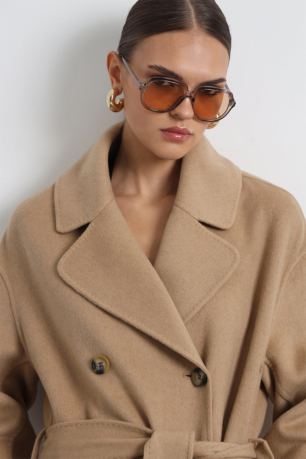 Maxin %100 Yün Camel Maxi Kaban - 4