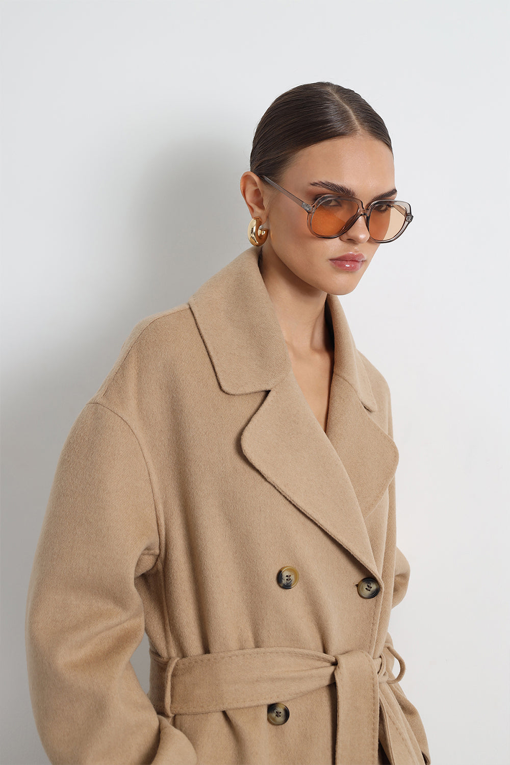 Maxin %100 Yün Camel Maxi Kaban - 7