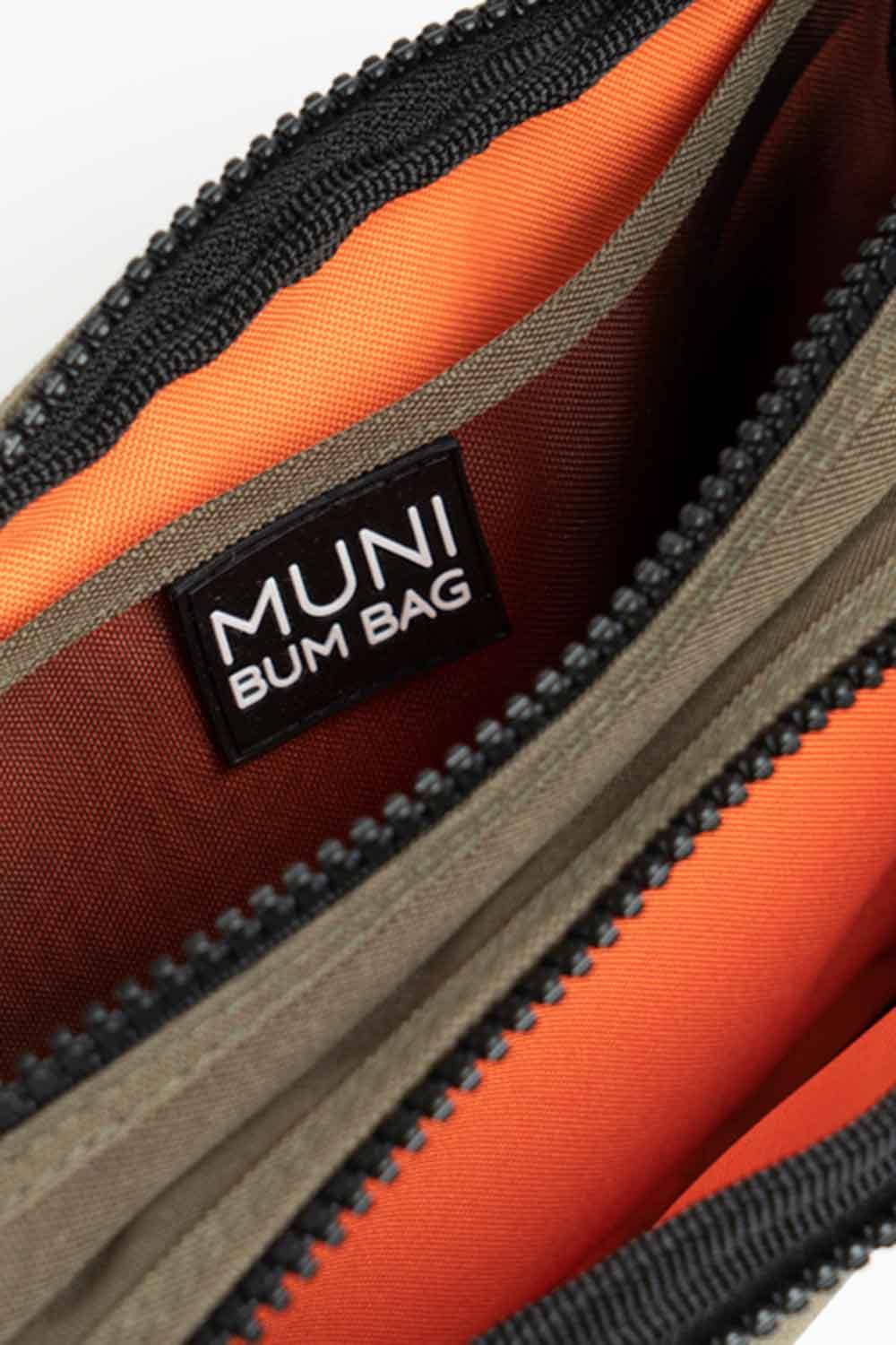 Muni Bum Bag-Khaki Double Bumbag-Bel Çantası-4-fleurdirect.live
