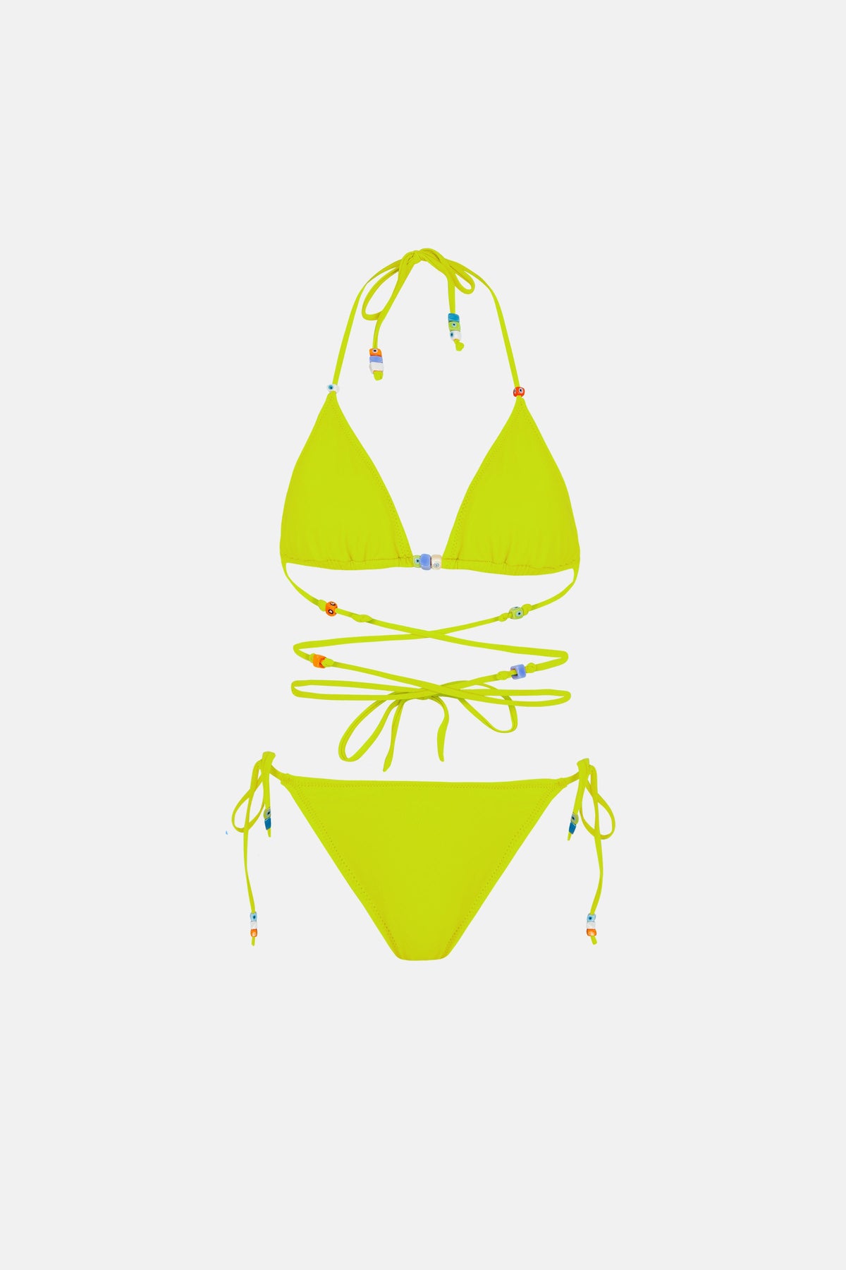 Naia-Calypso Boncuklu Bikini / Yeşil-Bikini & Mayo-1-fleurdirect.live