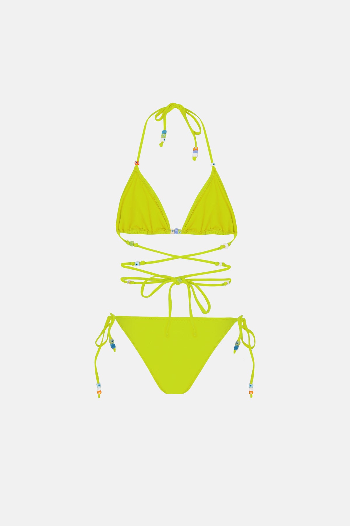 Naia-Calypso Boncuklu Bikini / Yeşil-Bikini & Mayo-2-fleurdirect.live