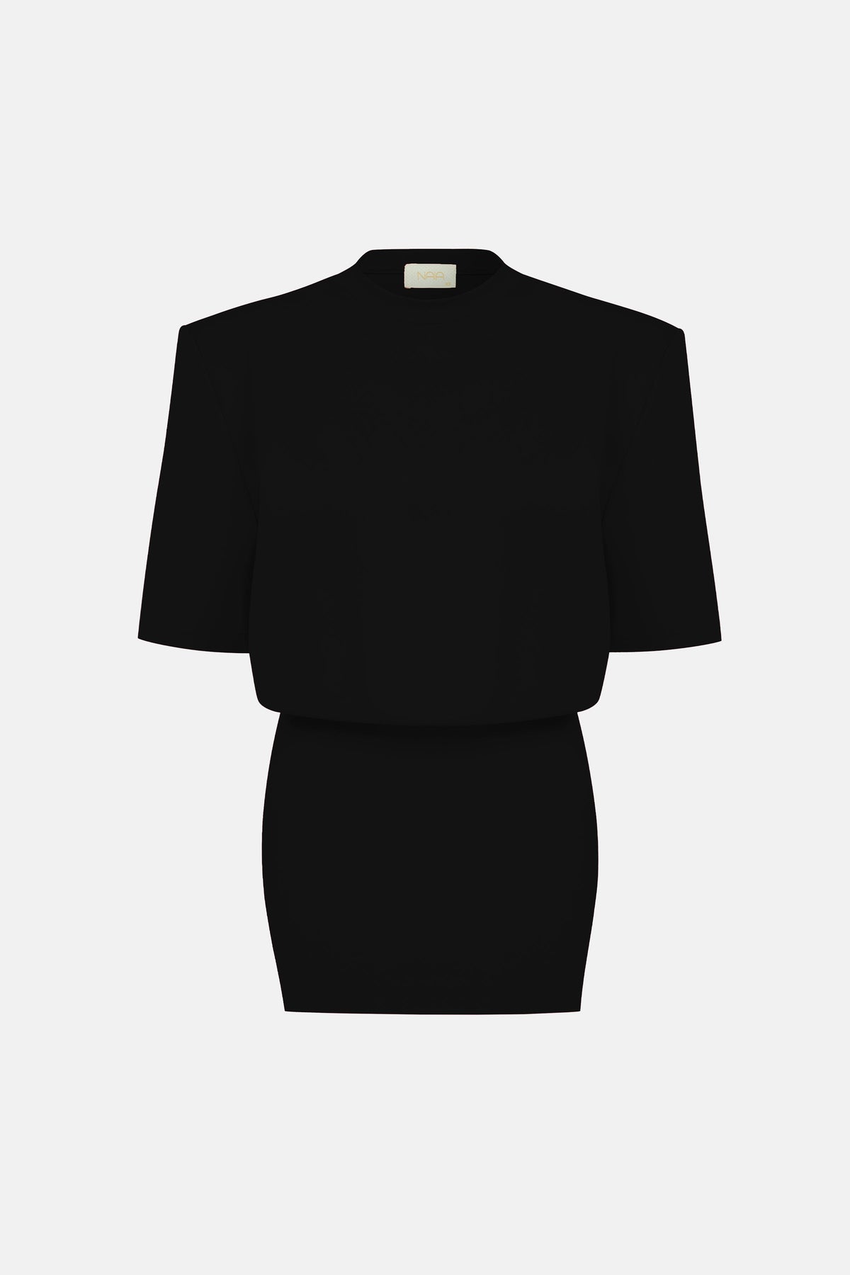 Naia-Miu T Shirt Elbise / Siyah-Elbise-4-fleurdirect.live
