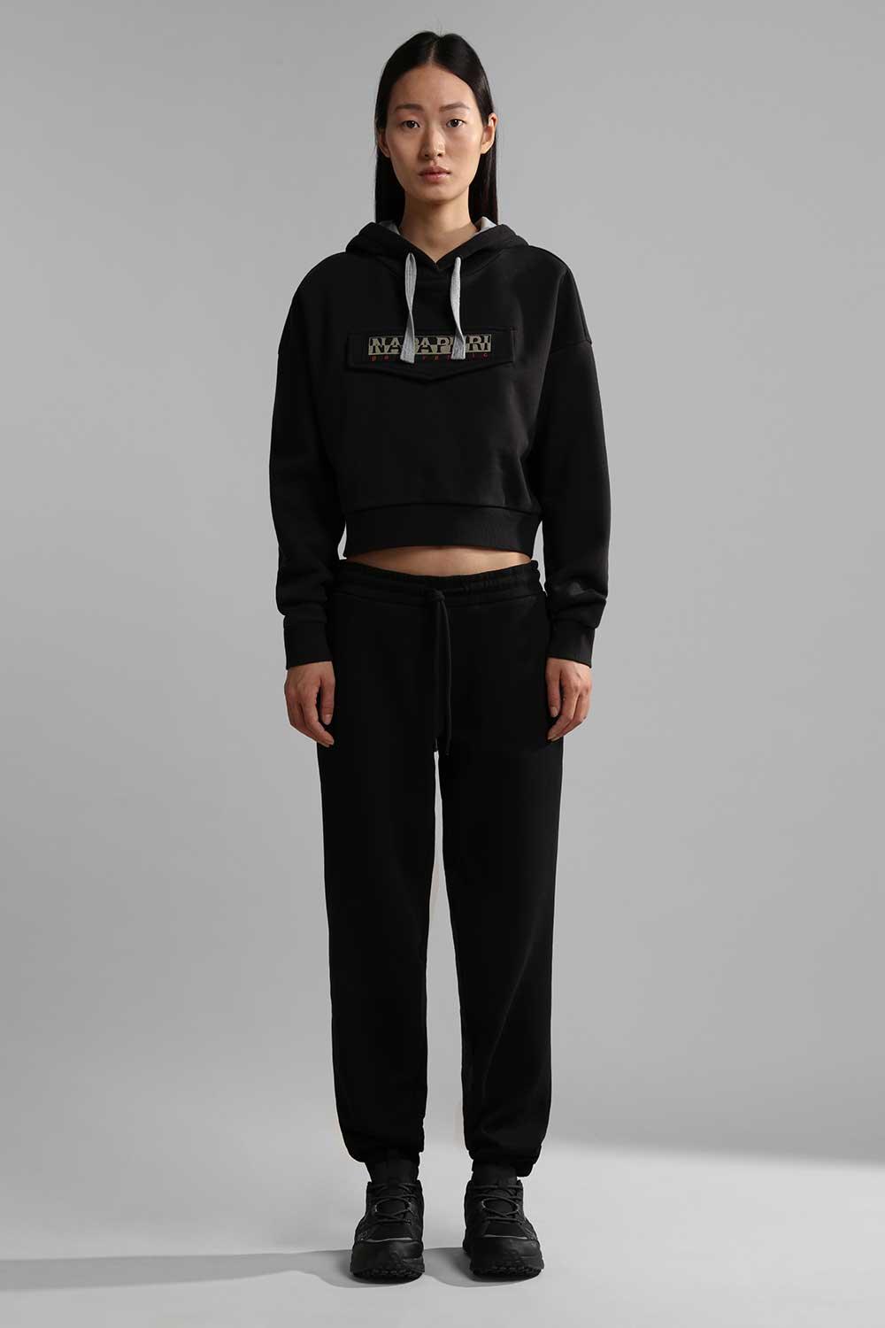 Napapijri-Burgee Crop Woman Black-Sweatshirts & Hoodies-3-fleurdirect.live