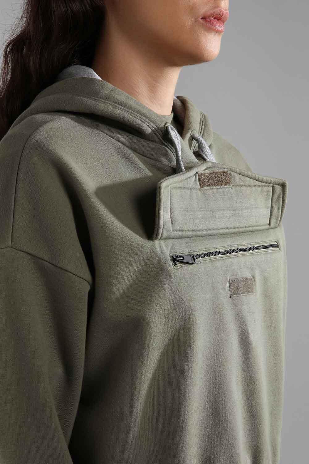 Napapijri-Burgee Crop Woman Green Lichen-Sweatshirts & Hoodies-4-fleurdirect.live