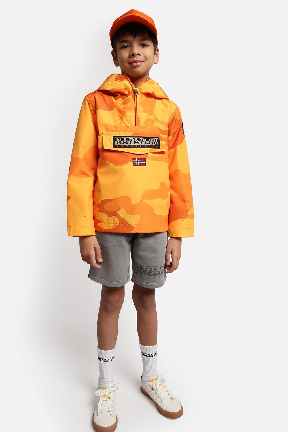 Napapijri-Kids Rainforest Jacket Orange Camo-Mont-2-fleurdirect.live