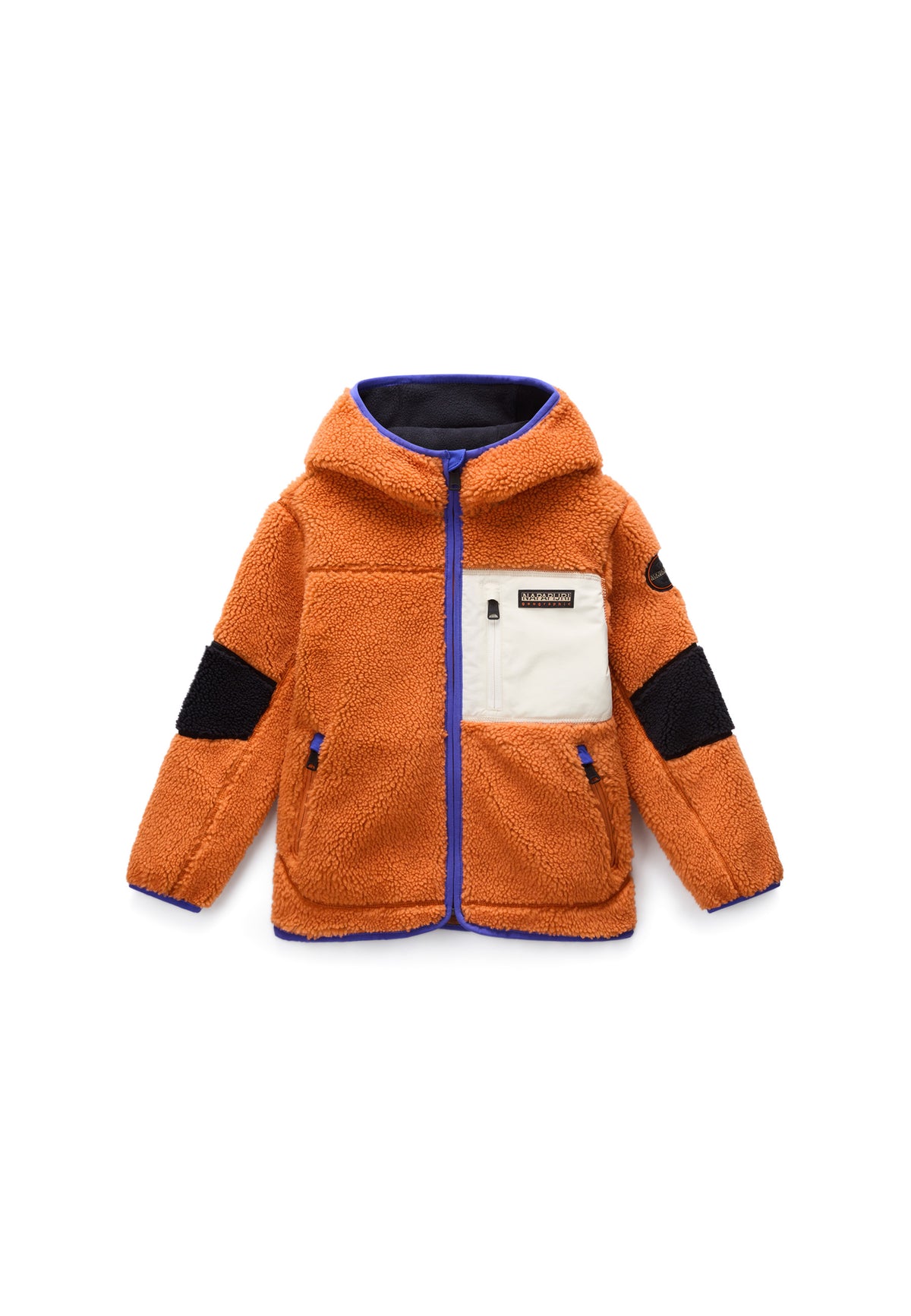Napapijri-Kids Yupik Fzh3 Fermuarlı Kapüşonlu Peluş Çocuk Mont-Mont-1-fleurdirect.live