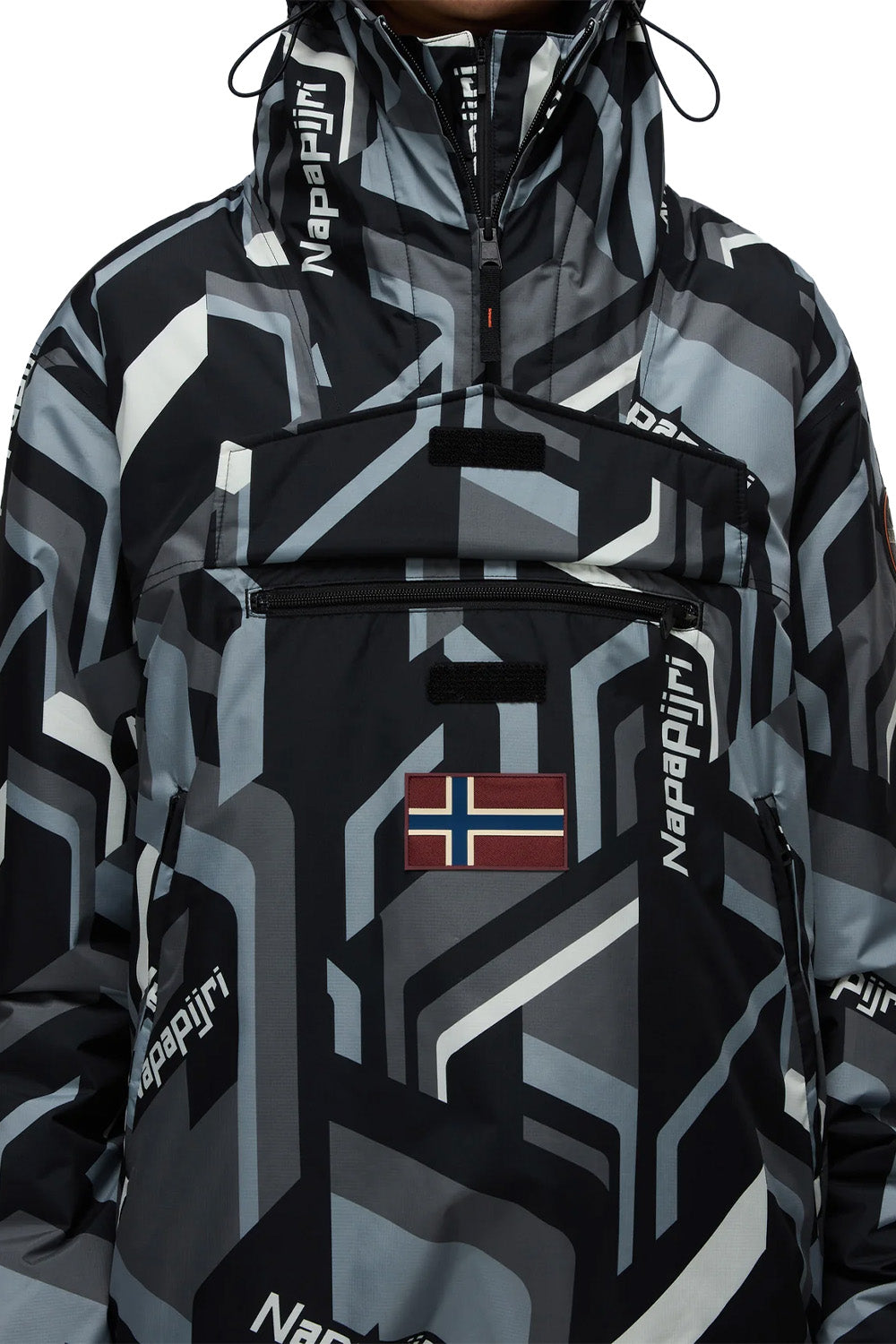 Napapijri-Rainforest Next Anorak Jacket Siyah/Gri Erkek Mont-Mont-7-fleurdirect.live