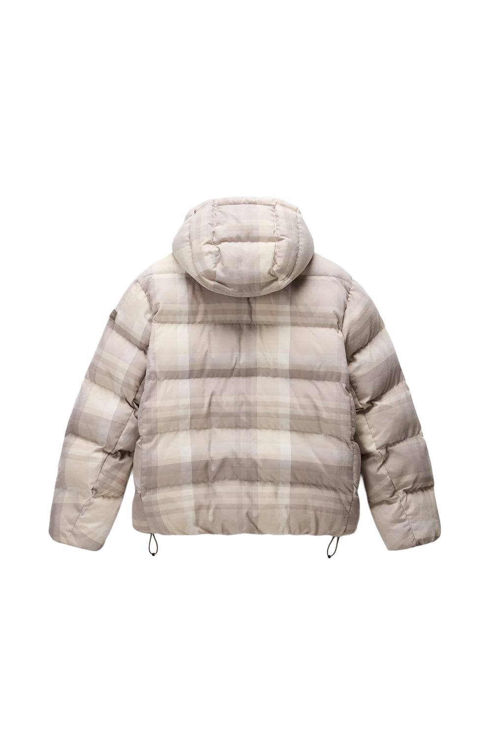 Napapijri-Napapijri ThermoFibre® Glane Check Puffer CORDURA® Jacket Ekoseli Krem Kadın Mont-Mont-2-fleurdirect.live