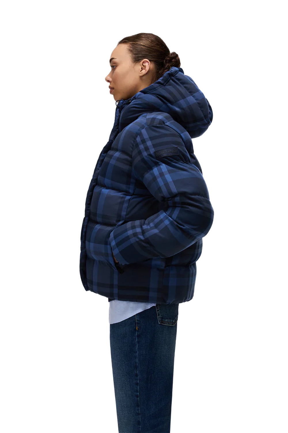 Napapijri-Napapijri ThermoFibre® Glane Check Puffer CORDURA® Jacket Ekoseli Lavicert Kadın Mont-Mont-7-fleurdirect.live