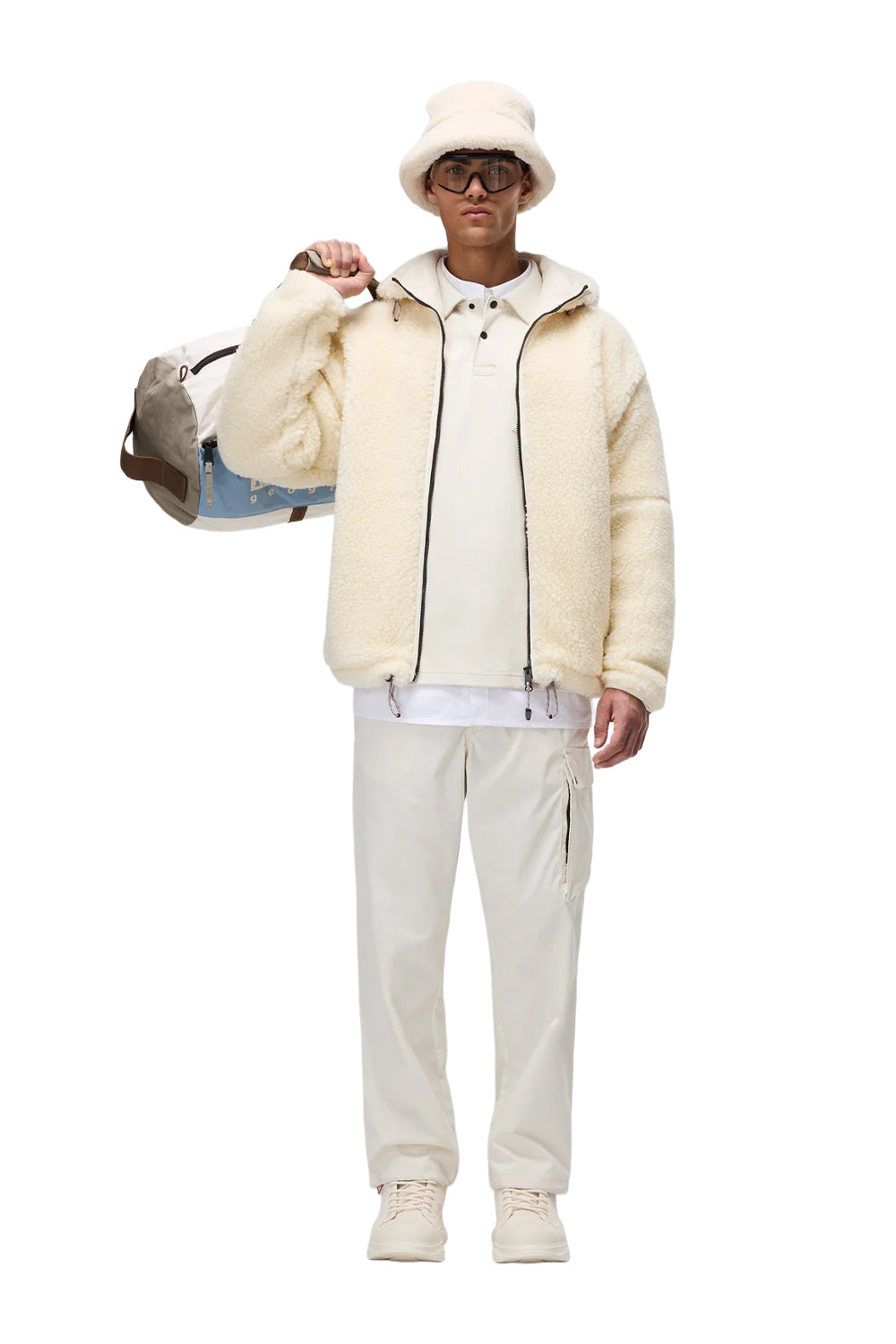 Napapijri-Tires Full-Zip Fleece Erkek Peluş Fermuarlı Beyaz Mont-Mont-4-fleurdirect.live