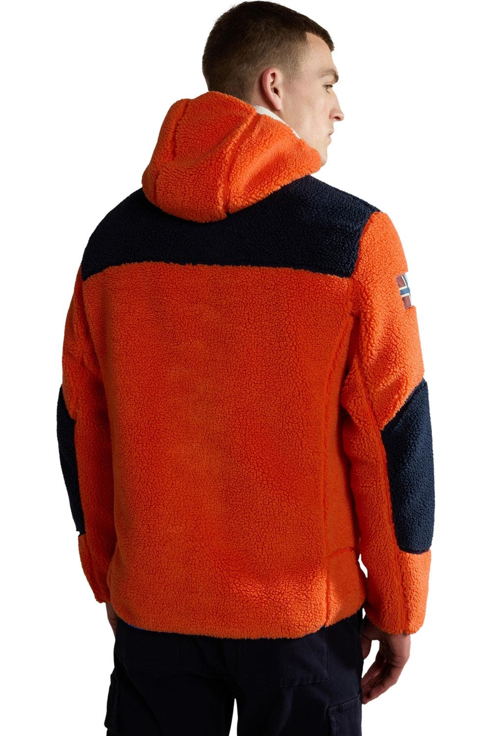 Napapijri-Yupik Full Zip Hoodie 3 Orange Red-Sweatshirts & Hoodies-4-fleurdirect.live