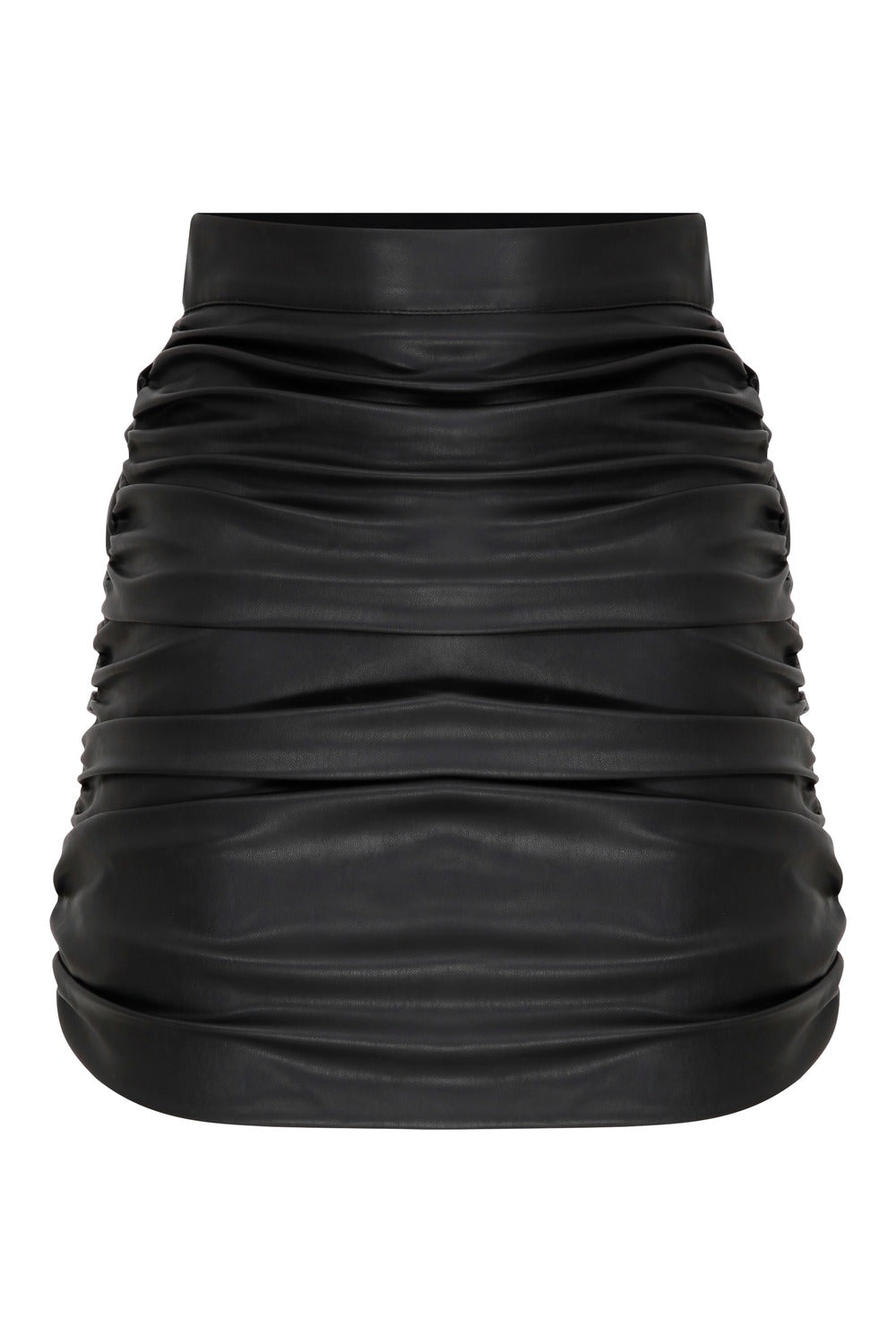 Nazlı Ceren-Chels Vegan Deri Mini Etek Black-Etek-1-fleurdirect.live