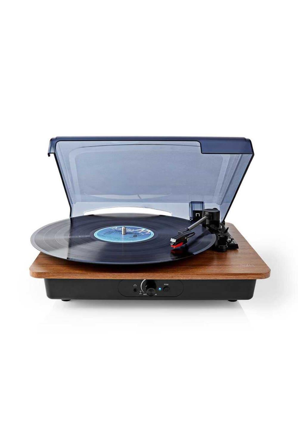 Nedis-Classic Wood Lightweight Turntable-Hoparlör-1-fleurdirect.live