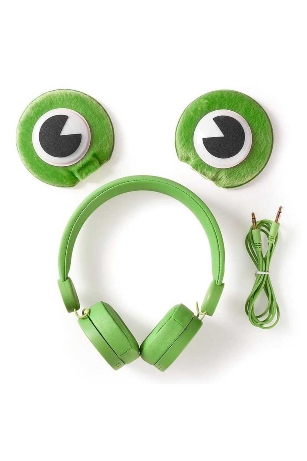 Nedis-Freddy Frog Animaticks Yeşil Çıkarılabilir Aksesuarlı Kulak Üstü Çocuk Kulaklığı-Kulaklık-2-fleurdirect.live