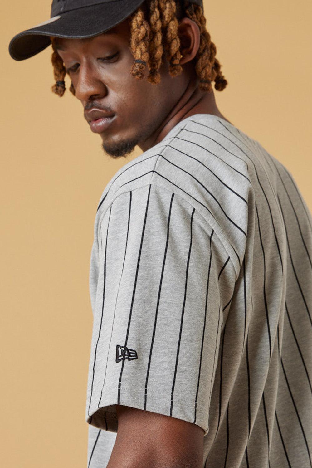 New Era-Oversized Pinstripe Tee HGRBLK-T-Shirts-3-fleurdirect.live